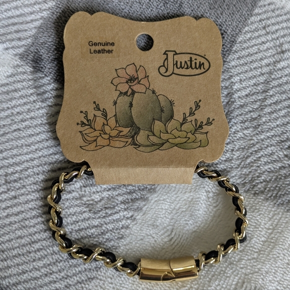 NWT Justin Boots Genuine Leather Western Wallet & Bracelet Set - Picture 10 of 10